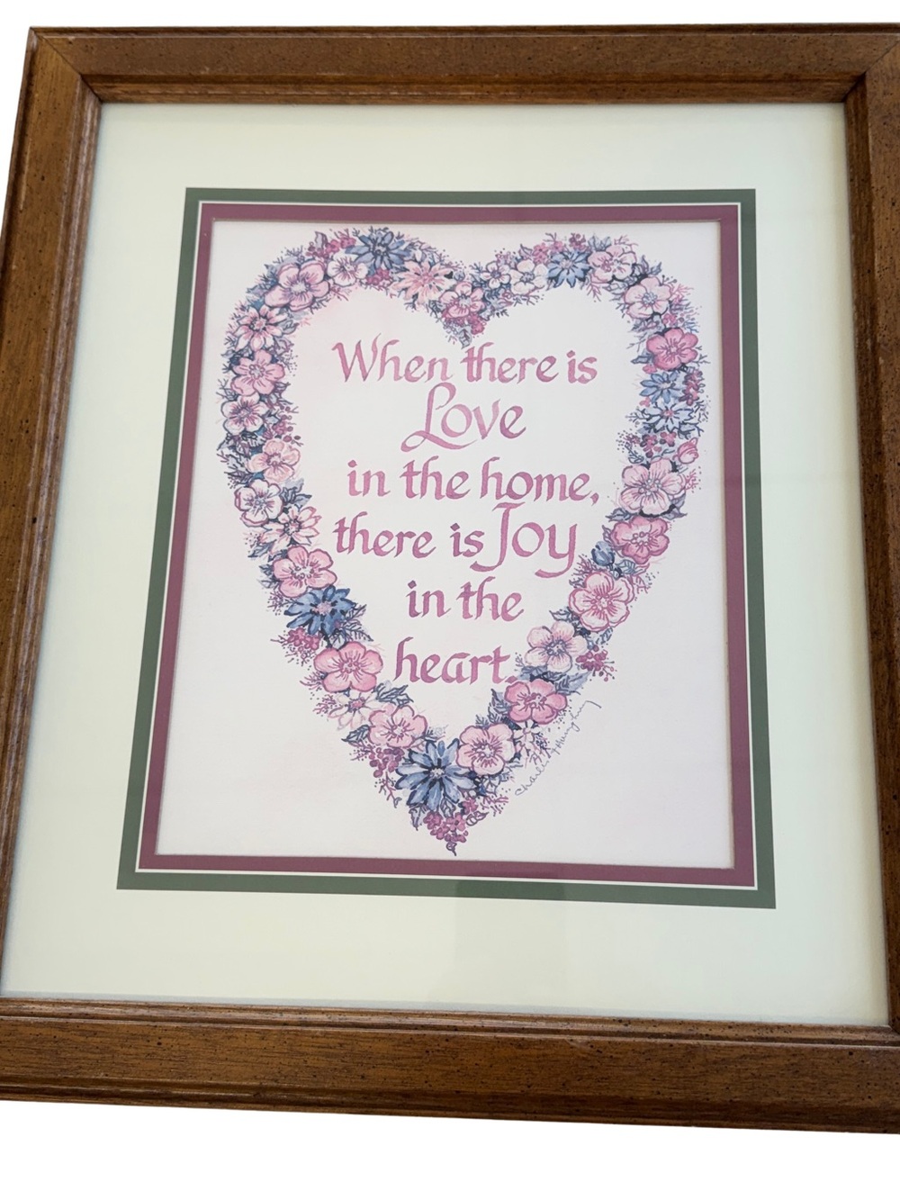 Vintage 1980’s Home Interiors “When there is love” Heart Picture